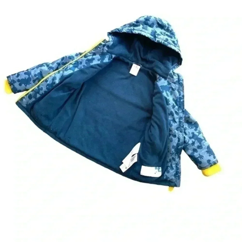 Disney Mickey Mouse little boy’s jacket fleece lined hooded size 4T EUC